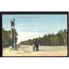 CIUDAD DE BUENOS AIRES AVENIDA SARMIENTO LINDA ANTIGUA TARJETA POSTAL